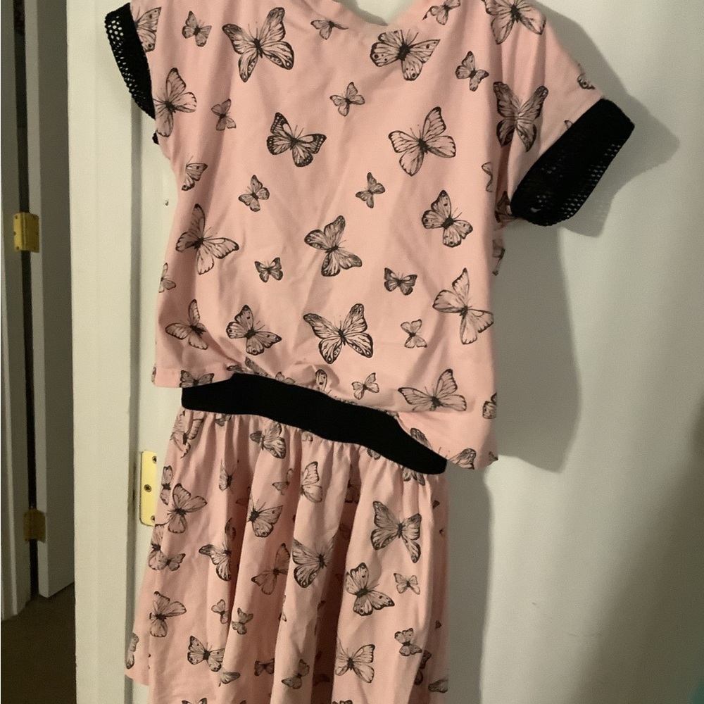 Deux par Deux Pink Butterfly Casual Dress